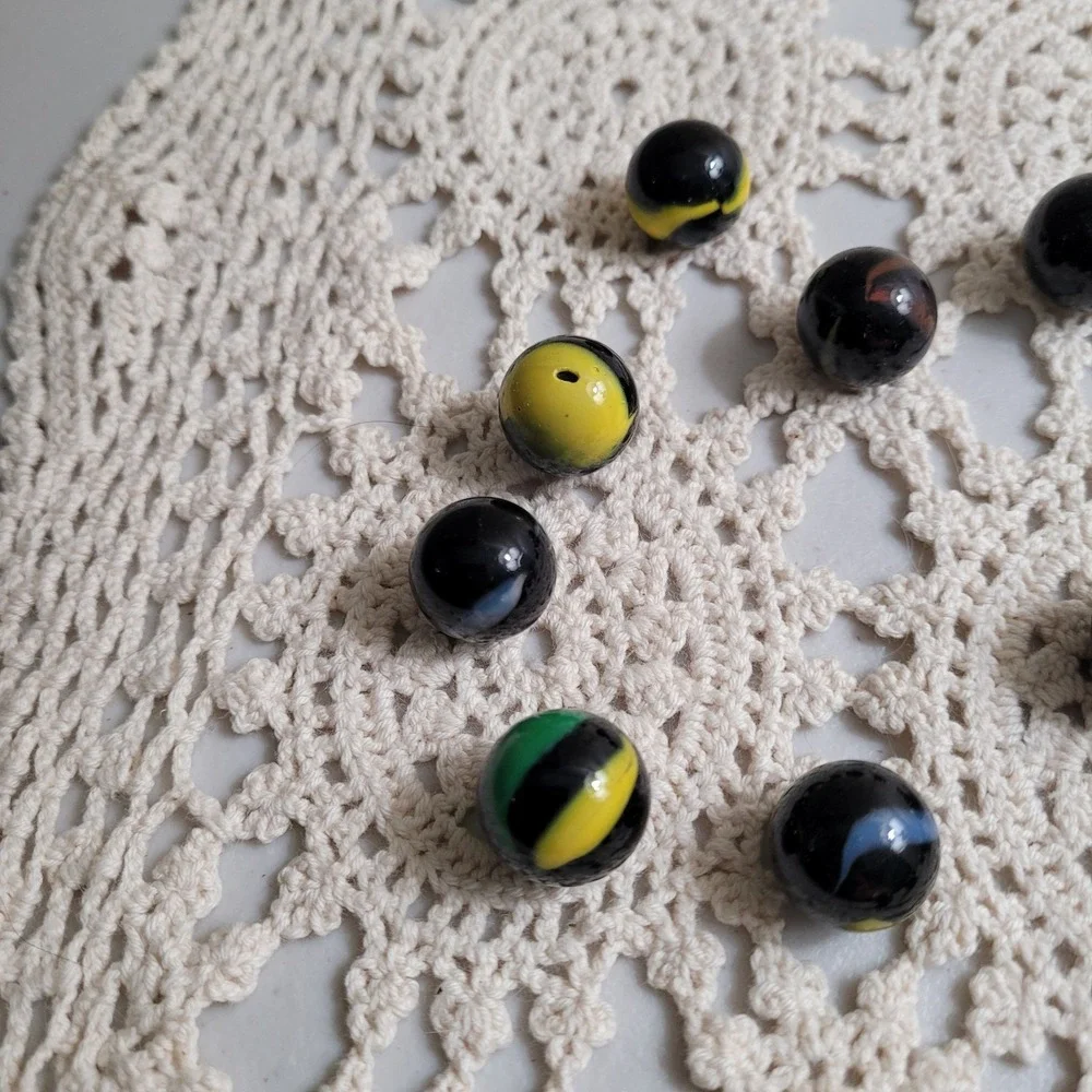 16 Tiger Eye Marbles 1/2 Inch